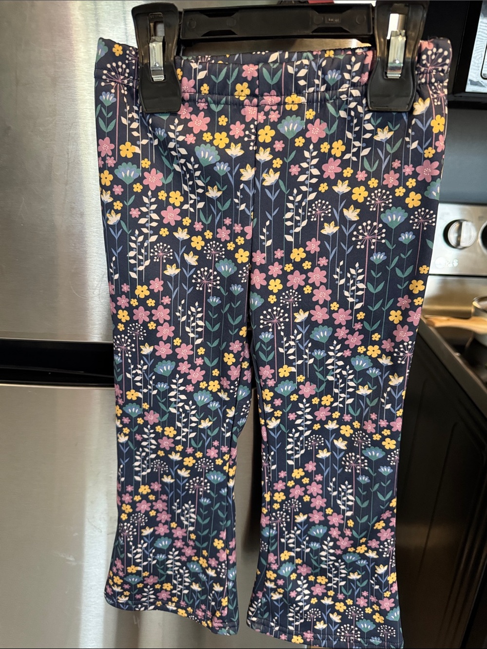 Vince Camuto Navy Floral Stretch Leggings with Pink & Yellow Flowers